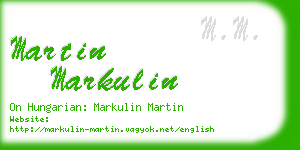 martin markulin business card
